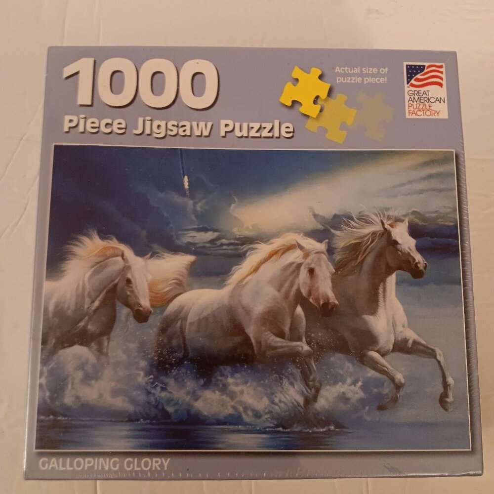 Galloping Glory by John Rowe 1000 Pc Jigsaw Puzzle Great American Puzzle Factory